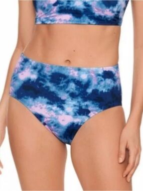 Avia Moody Skies Hi-Rise Full Coverage Swim Bottoms Sz 12/14 (L) Chlorine Resist